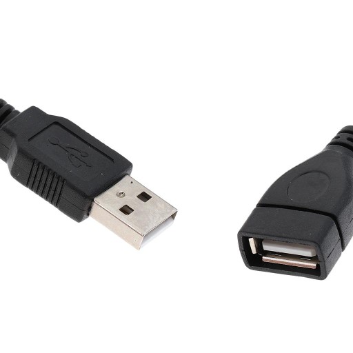 Predlžovací USB kábel s vypínačom, čierny
