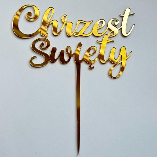 Holy Baptism 13cm Baptism Topper PLEXI GOLD zrkadlo