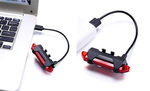 USB zadné svetlo na bicykel + CREE-T6 LED kábel