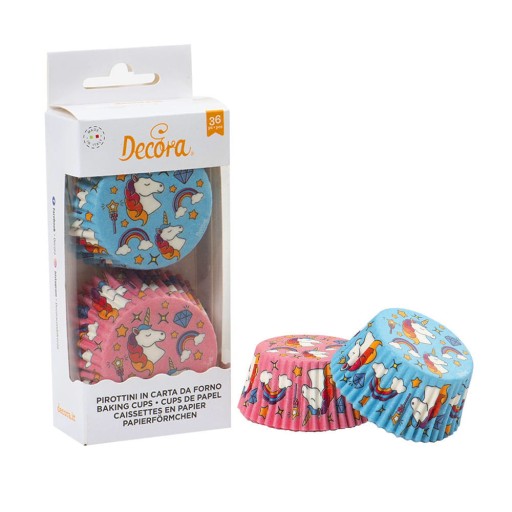 Košíčky na muffiny 50x32mm Decora Unicorns 36 ks