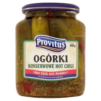 Provitus Hot chilli nakladané uhorky, 640g