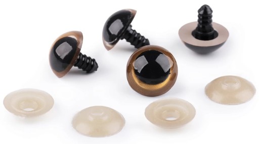 Oči pre hračky maskota 20 mm béžová - 1 pár