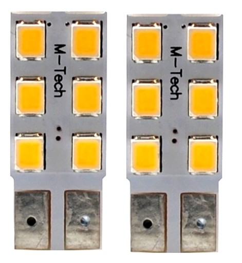 M-Tech LED žiarovka W5W T10 6xSMD 2835 LED biela 2 ks