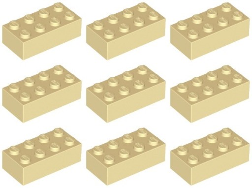 LEGO 3001 BRICK 2x4 piesok (20g) 9 ks.