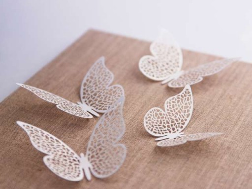 Dekorácia na svadobný stôl Papier Butterflies PEARL x10