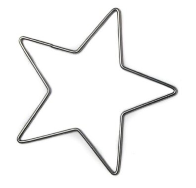 Kovová obruč - Strieborná hviezda 9,5 cm