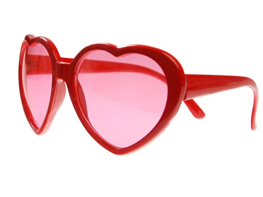 Červené okuliare srdce Valentín