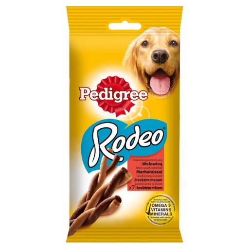 Pedigree Rodeo Karma chutné maškrtné pramene s hovädzím mäsom 122 g