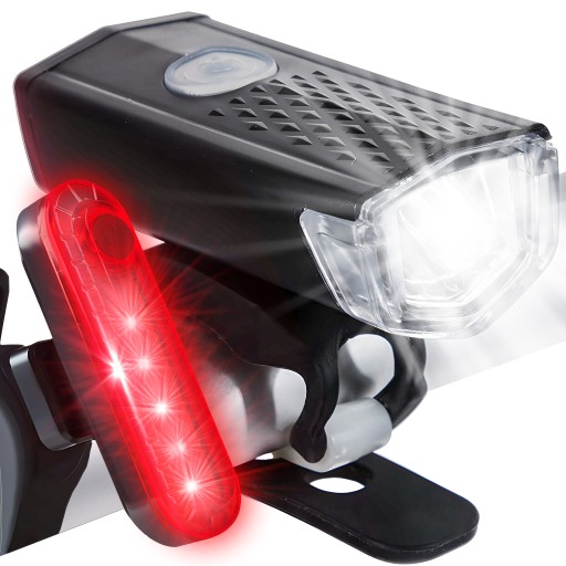 SET LED BICYKLOVÝCH SVETLÁ PREDNÝCH A ZADNÝCH NA BICYKEL + USB BICYKLE SVETLÁ