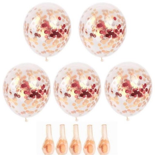 Konfetové balóniky Rose Gold 10 ks, 30 cm