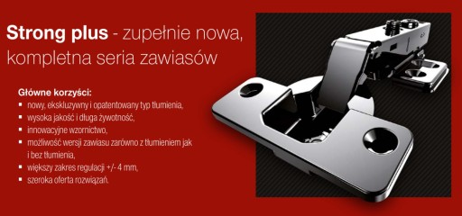 Pánt STRONG s mäkkým zatváraním, excentrické nastavenie, prekrytie, 2 kusy