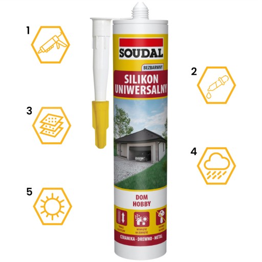 UNIVERZÁLNY ČÍRY SILIKÓN SOUDAL 280 ml