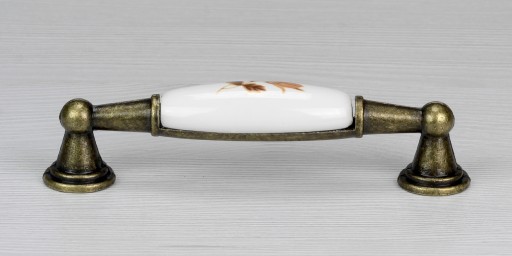 RETRO PORCELÁNOVÁ ÚCHYTKA NA NÁBYTOK S DEKOR ÚCHYTKA KUCHYNSKEJ SKRINÍK 96MM