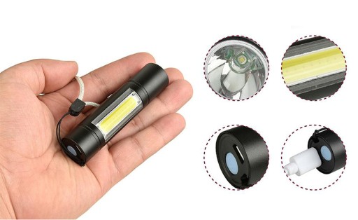 MINI LED XPE CREE COB USB TAKTICKÁ BATERKA