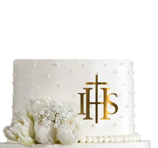 IHS Plexiglass Topper, bočná ozdoba torty Communion