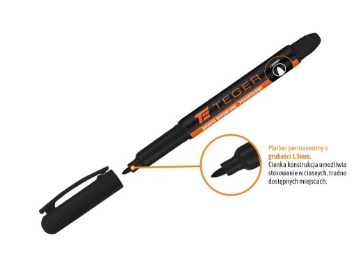 Priemyselný popisovač čierny 1,5mm TEGER