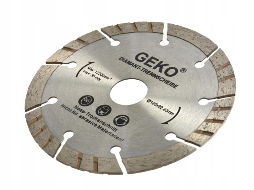 Diamantový kotúč na rezanie betónu 125mm šedý - GEKO PROFIESIONAL laser