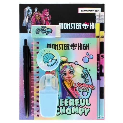 MONSTER HIGH SCHOOL DARČEKOVÝ SÚPRAVA POUZDRO NA PEČNÍK PRAVIDLO CERUŽKY NA ZÁPIS