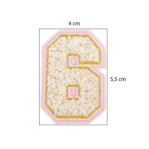 PATCH vyšívané číslo 6 šesť číslo šesť
