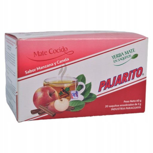 Yerba Mate Pajarito Jablkové škoricové vrecúška 20x3g