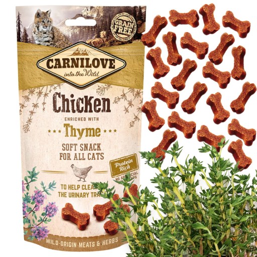 CARNILOVE SNACK MAČKA MÄKKÝ M.CHICKEN+TYMIÁN 50g mačacie maškrty