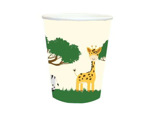Safari narodeninové poháre 250ml, 6ks zvieratiek