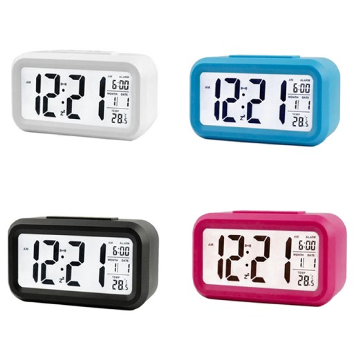 HODINY ALARM TEPLOMER DIGITÁLNY LED DISPLEJ ELEKTRONICKÝ 12/24H
