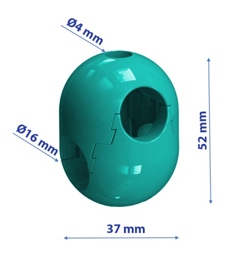 SUN - ZÁPADKOVÁ KRÍŽOVÁ SPOJKA PRE LANÁ 16mm TYRKYSOVÁ 1 ks