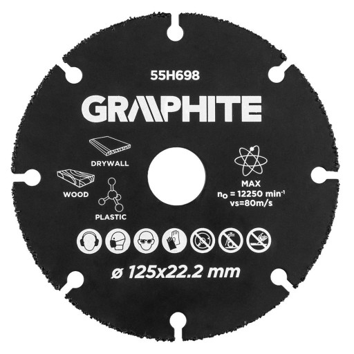 GRAPHITE HM kotúč na drevo/plast 115x22,2mm