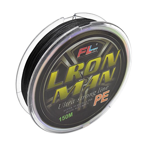 čierny pletený vlasec LRON MAN 150m PRO FL 0,18mm 13,6kg