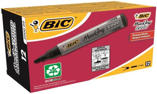 Permanentný popisovač BLACK ROUND BIC 2000 SET