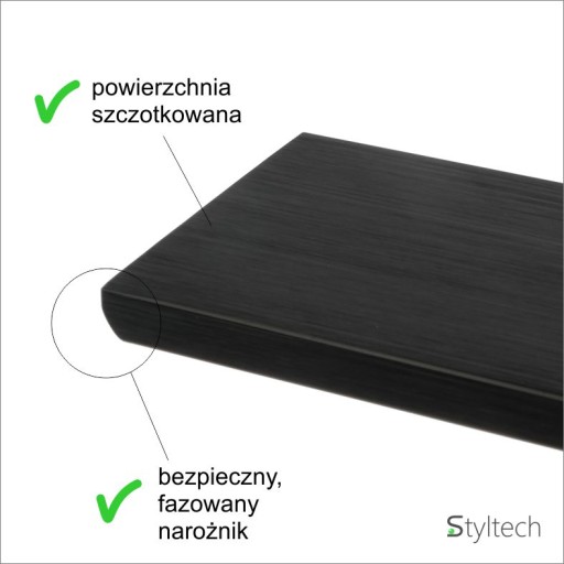 Okrajová nábytková rukoväť SEA-70 BLACK BRUSH.