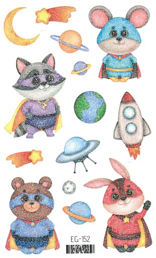 Umývateľné tetovanie pre deti GLITTER ANIMALS EG152