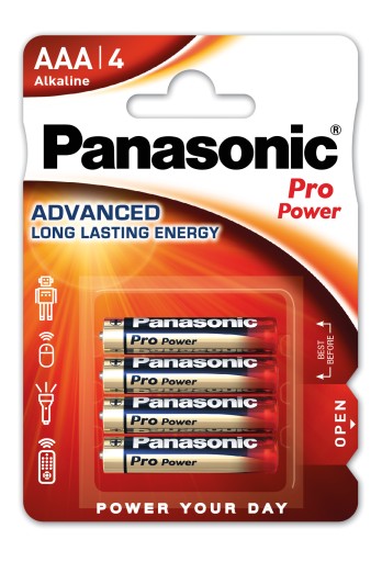 AAA alkalické batérie Panasonic Pro Power 4 ks.