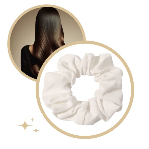 Gumička do vlasov LIKE SILK scrunchies biela BEZPEČNÉ froté LARGE XXL