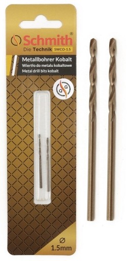 SCHMITH KOBALTOVÝ VRTÁK KOVOVÝ VRTÁK 1,5mm 2ks SADA PRE LIATINU