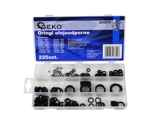 O-KRÚŽKY, GUMOVÉ TESNENIA, 225 OLEJODOLNÝCH KS
