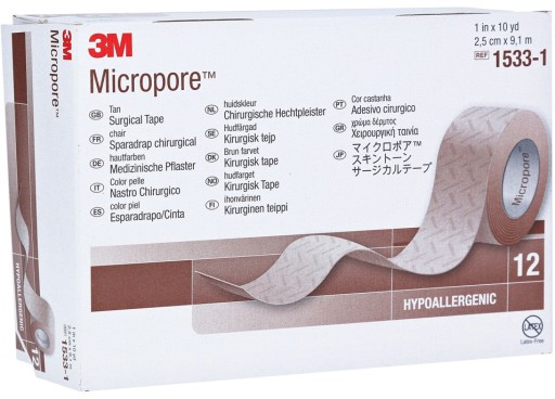3M Micropore 2,5 cm x 9,1 m, 1 ks. telovej farby 1533-1