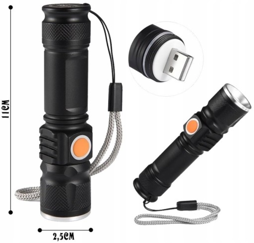 MINI LED BATERKA USB ZOOM KĽÚČENKA NABÍJATEĽNÁ