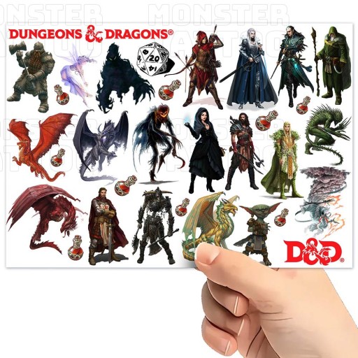 UMÝVAJÚCE DOČASNÉ TETOVANIE PRE DETI PÔVODNÉ VZORY DUNGEONS & DRAGOS