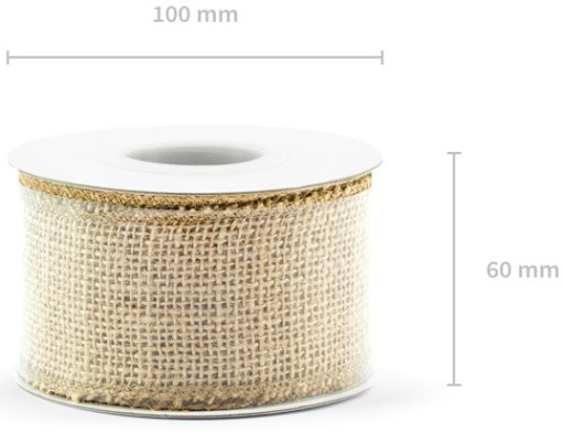 Ozdobná STUHA JUTOVÁ STUHA JUTOVÁ SVADOBNÉ HOSTIE 50 MM/ 5 M