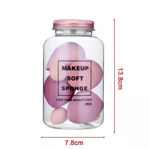 Sada 7 špongií na make-up v tégliku