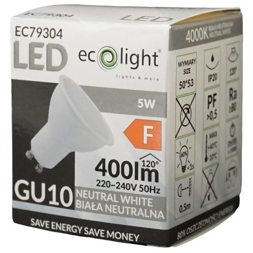 LED ŽIAROVKA 5W GU10 4000K 400lm 120° NEUTRÁLNA BIELA