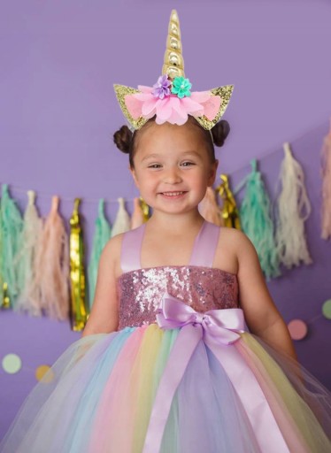 Čelenka UNICORN do vlasového rohového outfitu UNICORN plesová narodeninová oslava