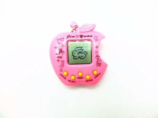 Hračka Tamagotchi, elektronická hra s ružovým jablkom