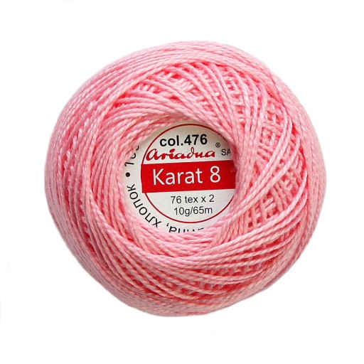 Karat šnúra 8 svetloružová 0476 ARIADNA 10g 65m