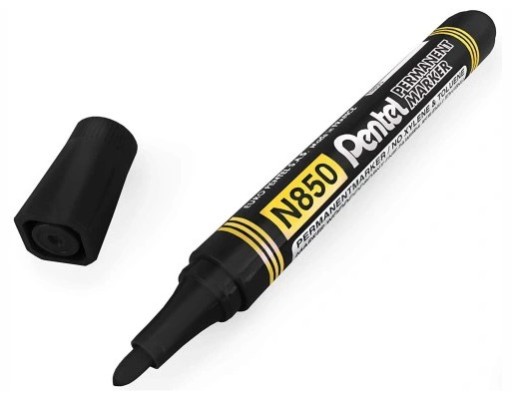 Permanentný popisovač PENTEL N850, okrúhly hrot, ČIERNA