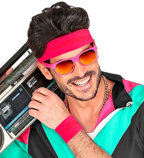 NÁRAMKY, RUŽOVÉ, 2 KS. DISCO 80. ROKY