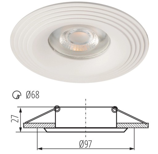 Kanlux stropné očko LED ozdobný bodový krúžok 10W GU10 biely