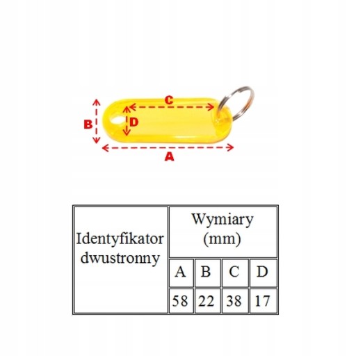 Obojstranný ID odznak, kľúčenka, 10 ks